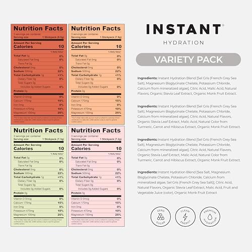 Paquete de Sobres de Electrolitos Instantáneos - Sabor Variado - Sin Azúcar - Keto, Vegano, Sin Gluten, No Transgénico - Mejora la Recuperación, - imagen 4