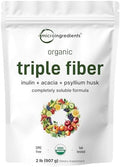Micro Ingredients Polvo de Fibra Triple Orgánica, 2lb | Prebiótico Natural para la Salud Digestiva y del Intestino | Soluble, Fácil de Digerir | Sin - imagen 1