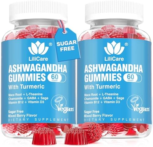 Gomitas de Ashwagandha 2000mg para Mujeres y Hombres - Sin Azúcar, Veganas - Suplemento Orgánico de Raíz de Ashwagandha con Vitamina D3, B12 y - imagen 1