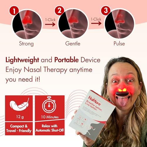 Dispositivo de Terapia de Luz Roja NoMore Original para la Nariz – Alivio para Nariz Seca y Senos Nasales, Recargable por USB - imagen 5