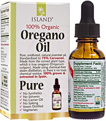 Aceite de Orégano Orgánico Island Nutrition - Gotas Líquidas 100% Puras y Sin Diluir - Certificado USDA (1 oz) 75% Carvacrol - Cultivado en España - - imagen 2