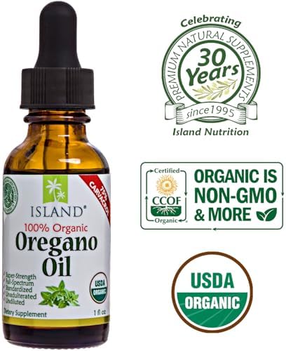 Aceite de Orégano Orgánico Island Nutrition - Gotas Líquidas 100% Puras y Sin Diluir - Certificado USDA (1 oz) 75% Carvacrol - Cultivado en España - - imagen 5