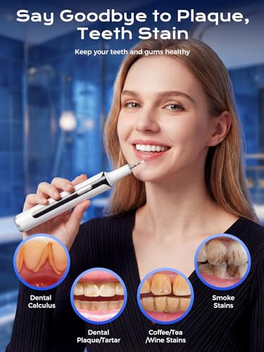 Removedor de Placa Dental Eléctrico, Limpiador de Sarro con 4 Modos y Luz LED, Kit Recargable de Herramientas Dentales con 3 Cabezas Reemplazables - imagen 4