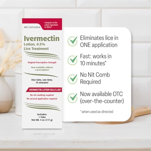 Loción de Ivermectina 0.5% para Piojos (118 ml) Tratamiento Rápido de 10 Minutos, Solución de Prescripción para Piojos y Huevos, Sin Peinado de - imagen 3