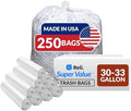 Bolsas de Basura Resistentes Reli de 30-33 Galones | Paquete de 250 | Transparentes Grandes de 30+, 32 Galones | Hechas en EE. UU. - imagen 1