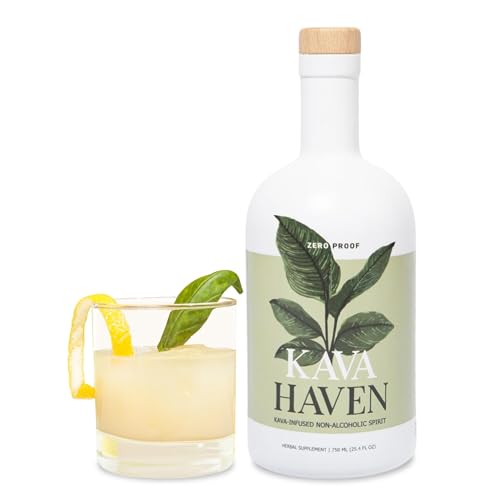 Espíritu No Alcohólico Kava Haven, Botella de 750mL | Bebida Kava Kava | Alternativa Natural para Mezclas | Bajo en Calorías | Sabor Limón Jengibre - imagen 1
