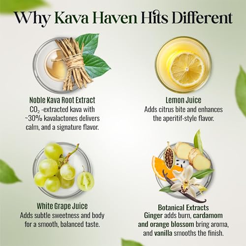 Espíritu No Alcohólico Kava Haven, Botella de 750mL | Bebida Kava Kava | Alternativa Natural para Mezclas | Bajo en Calorías | Sabor Limón Jengibre - imagen 5