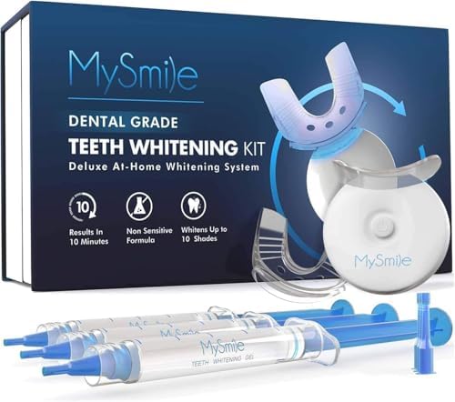 Kit de Blanqueamiento Dental MySmile con Luz LED, Blanqueador Rápido No Sensible de 10 Min con 3 Gel de Peróxido de Carbamida, Elimina Manchas de - imagen 1