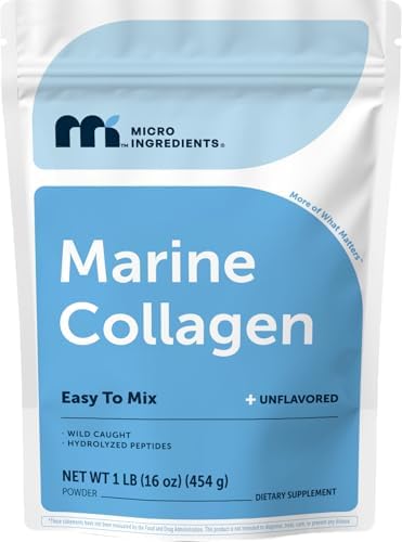 Proteína en Polvo de Colágeno Marino Micro Ingredients, 1 Libra | Fuente de Pescado Salvaje | Péptidos Hidrolizados | Sin Sabor, Keto y Paleo - imagen 1