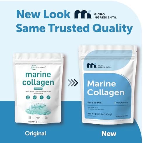 Proteína en Polvo de Colágeno Marino Micro Ingredients, 1 Libra | Fuente de Pescado Salvaje | Péptidos Hidrolizados | Sin Sabor, Keto y Paleo - imagen 2