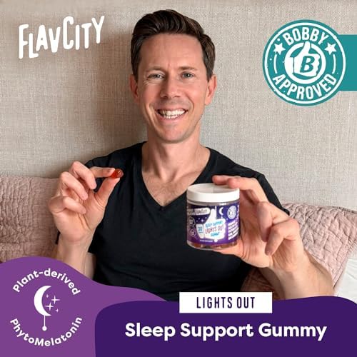 Gomitas de Melatonina FlavCity para Adultos, Lights Out - Suplemento de Apoyo para el Sueño con GABA, Magnesio y Manzanilla, 30 Días de Suministro - imagen 2