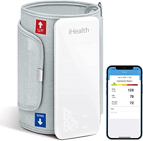 Monitor de Presión Arterial Inalámbrico iHealth Neo, Manguito para Brazo Superior, Bluetooth, Ultra Delgado y Portátil, Compatible con iOS y Android - imagen 1