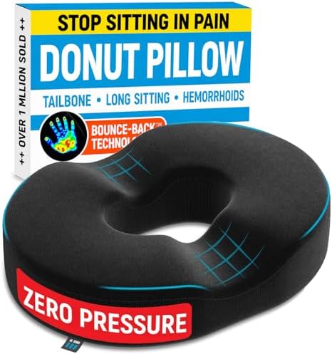 Cojín de Donut PT ENDORSED para Alivio del Dolor en el Coccix - Cojín para Hemorroides y Postparto, Ideal para Sentarse y Aliviar Presión - imagen 1