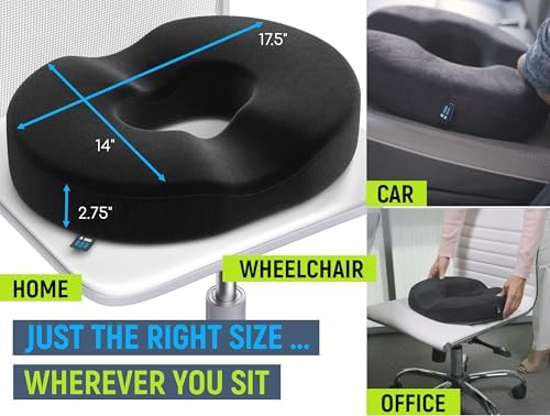 Cojín de Donut PT ENDORSED para Alivio del Dolor en el Coccix - Cojín para Hemorroides y Postparto, Ideal para Sentarse y Aliviar Presión - imagen 2