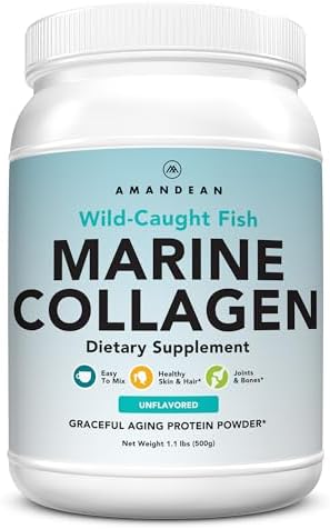 Amandean Polvo de Péptidos de Colágeno Marino. Doble Hidrolizado para Mayor Absorción. Suplemento de Colágeno de Pescado Silvestre. Colágeno Tipo 1 y - imagen 1