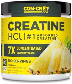CON-CRET Creatina HCl en Polvo | Apoyo Muscular, Cognitivo y Energía Celular | Sin Hinchazón ni Calambres | Hecho en EE. UU. y Certificado NSF | Piña - imagen 1