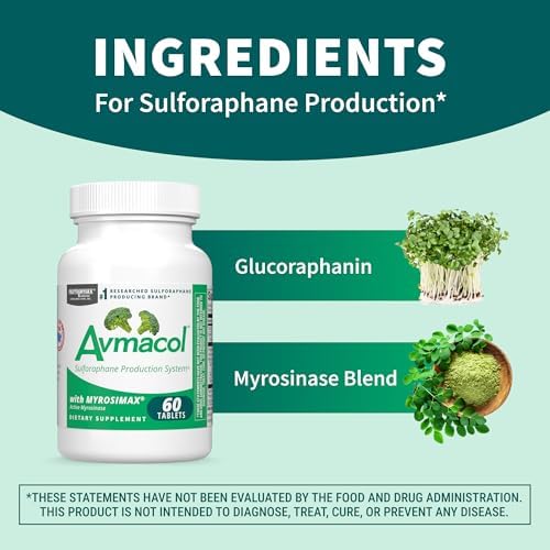 Nutramax Laboratories Avmacol - Suplemento Detoxificante con Glucorafanin y Myrosinasa Activa, 60 Tabletas para Adultos y Niños - imagen 3