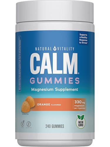 Gomitas de Magnesio Natural Vitality Calm | 330mg por Porción | Suplemento de Sabor Naranja | Sin Gluten y Vegano | 240 Unidades - imagen 4