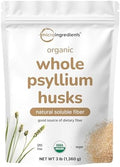 Micro Ingredients Psyllium Husk Orgánico Entero, 3lbs | Suplemento de Fibra Soluble Diaria con Prebióticos | No Transgénico, Keto y Vegano - imagen 1