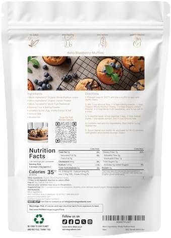 Micro Ingredients Psyllium Husk Orgánico Entero, 3lbs | Suplemento de Fibra Soluble Diaria con Prebióticos | No Transgénico, Keto y Vegano - imagen 2