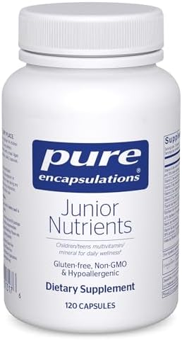 Pure Encapsulations Junior Nutrients - Multivitamínico para Niños y Adolescentes - Sin Hierro - Con Calcio, Vitamina D3 y C - No GMO y Vegetariano - - imagen 1