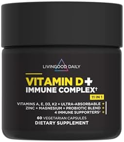 Suplemento Livingood Daily de Vitamina D3 K2 4000 IU, 9 en 1 para Apoyo Inmunológico - Con Vitaminas D, A, E, K2, Zinc, Magnesio y Mezcla Probiótica - imagen 1