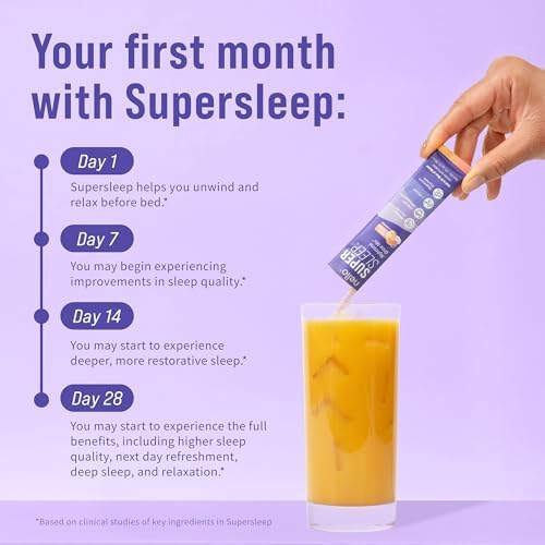 Nello Supersleep, Mezcla de Bebida para Soporte Nocturno, Ashwagandha, Maizinol, L-Glicina, Magnesio Glicinato, Sabor Durazno (Paquete de 20) - imagen 5