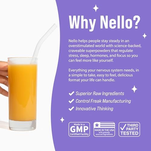 Nello Supersleep, Mezcla de Bebida para Soporte Nocturno, Ashwagandha, Maizinol, L-Glicina, Magnesio Glicinato, Sabor Durazno (Paquete de 20) - imagen 6