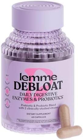 Lemme Debloat Cápsulas 3 en 1 de Prebióticos, Probióticos y Enzimas Digestivas para Alivio de Inflamación y Gas - 60 Cápsulas - imagen 1