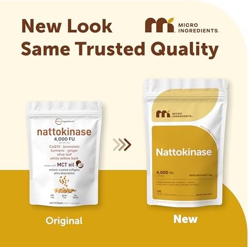 Micro Ingredients Nattokinase 240 Cápsulas Blandas, 200mg (4,000 FU) por Porción | Suplemento 7 en 1 con CoQ10, Bromelina, Cúrcuma, Jengibre, Hoja de - imagen 2