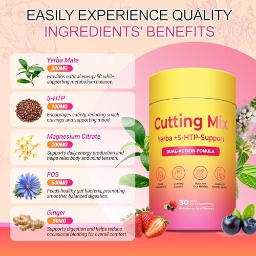 BOSNETHUINH Bebida Mezcla para Cortar – Apoyo a la Saciedad y Metabolismo | Berberina, Cromo, FOS, Yerba Mate y 5-HTP | Salud Digestiva y Energía | - imagen 5