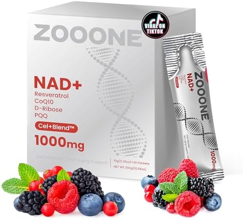 Suplemento de NAD+ zooone 30 piezas, Nicotinamida Ribósido y Resveratrol Premium, Reparación de ADN y Envejecimiento Saludable, Suplemento Avanzado - imagen 1