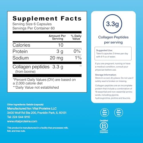 Cápsulas de Colágeno Vital Proteins para Mujeres, Suplemento de Colágeno, 360 Cápsulas - imagen 4