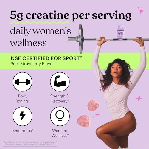 Gomitas de Creatina Monohidratada Lemme para Hombres y Mujeres, 5g para Músculo Magro, Fuerza, Recuperación y Salud Cognitiva, con Ginseng, Sabor - imagen 4