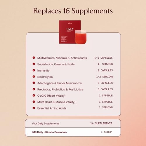 Suplemento Multivitamínico IM8 Daily Ultimate Essentials, Paquetes de Viaje, 30 Porciones, 92 Ingredientes Nutritivos, CoQ10, Probióticos, Vegano, - imagen 6
