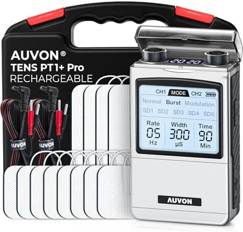 Unidad TENS Recargable AUVON, Estimulador Muscular, Elegible para FSA HSA, Máquina Digital con 8 Modos Personalizables, Masajeador Electrónico para - imagen 1