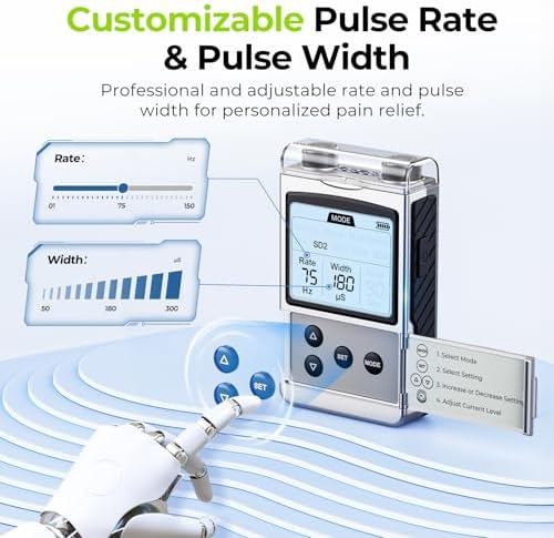 Unidad TENS Recargable AUVON, Estimulador Muscular, Elegible para FSA HSA, Máquina Digital con 8 Modos Personalizables, Masajeador Electrónico para - imagen 4