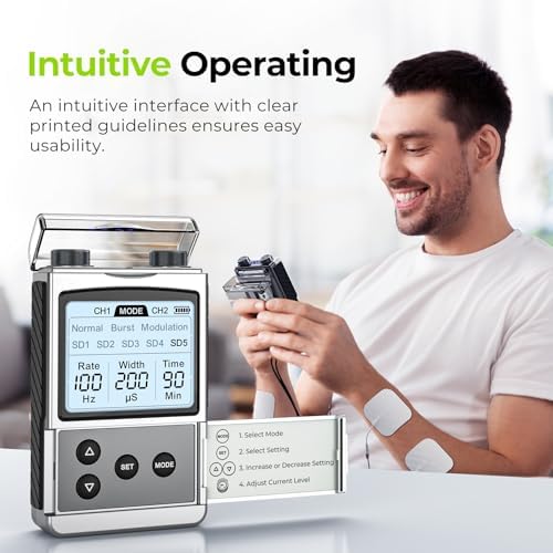 Unidad TENS Recargable AUVON, Estimulador Muscular, Elegible para FSA HSA, Máquina Digital con 8 Modos Personalizables, Masajeador Electrónico para - imagen 5