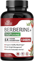 Suplemento de Berberina Nutreb 1200mg - 5X Mayor Absorción - Ultra Puro 98% Berberina HCL - Control de Peso Saludable, Soporte Inmunológico - No GMO, - imagen 1