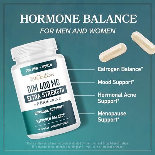 Suplemento DIM 400MG Extra Fuerte | Equilibrio Hormonal para Hombres y Mujeres | Alivio de Menopausia, Acné, Sofocos, Soporte Prostático y - imagen 3