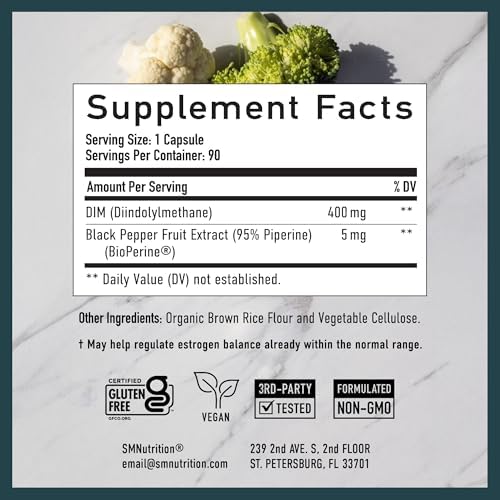 Suplemento DIM 400MG Extra Fuerte | Equilibrio Hormonal para Hombres y Mujeres | Alivio de Menopausia, Acné, Sofocos, Soporte Prostático y - imagen 6