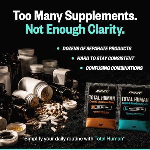 ONNIT Total Human Multivitamin para Adultos, Paquetes de Cápsulas Diarias y Nocturnas, Suplemento Dietético, 30 Días, 60 Paquetes - imagen 4