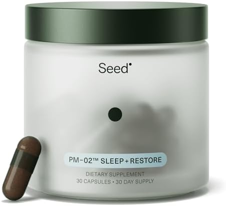 Seed PM-02 Sleep + Restore - Suplemento para Dormir para Mujeres y Hombres - Melatonina Bioidéntica y Ashwagandha - Vegano - 30 Cápsulas (Suministro - imagen 1