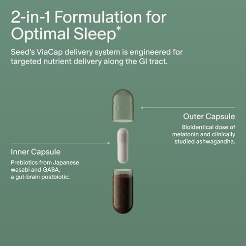 Seed PM-02 Sleep + Restore - Suplemento para Dormir para Mujeres y Hombres - Melatonina Bioidéntica y Ashwagandha - Vegano - 30 Cápsulas (Suministro - imagen 3