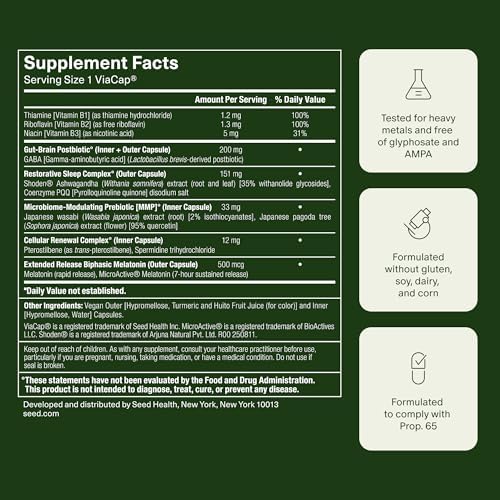 Seed PM-02 Sleep + Restore - Suplemento para Dormir para Mujeres y Hombres - Melatonina Bioidéntica y Ashwagandha - Vegano - 30 Cápsulas (Suministro - imagen 8