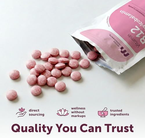 Vitaminas B12 Micro Ingredients 5,000 mcg | Methylcobalamina – 240 Tabletas Masticables | Sabor Natural a Fresa, Vegano, Sin OGM, Sin Gluten - imagen 6