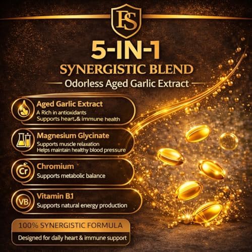 Prestige Supply Extracto de Ajo Aged 2026, Suplementos de Ajo Sin Olor con Magnesio, Cromo, B1 y B9, Apoya la Salud Inmunológica y Función Cardíaca | - imagen 2