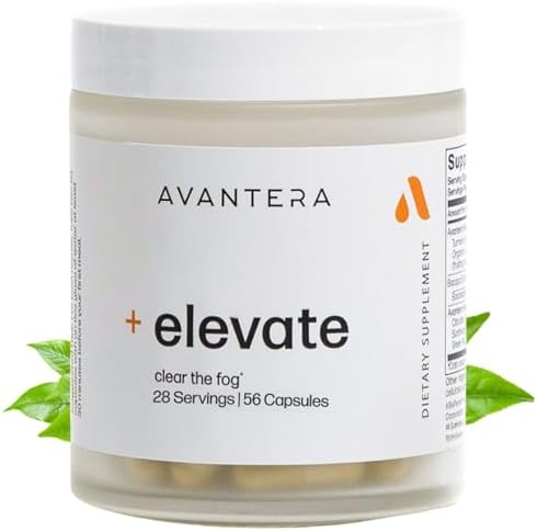 Suplemento Nootrópico Avantera Elevate Premium - Mejora la Concentración y Memoria - Energía Sin Caída - 56 Cápsulas para Hombres y Mujeres - imagen 1