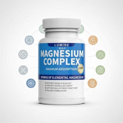Suplemento de Magnesio Lumine Complejo Avanzado 8 en 1 - 1000mg de Glicinato, Citrato, Malato, Taurato, Quelado, Absorción Fácil, Energía - imagen 6
