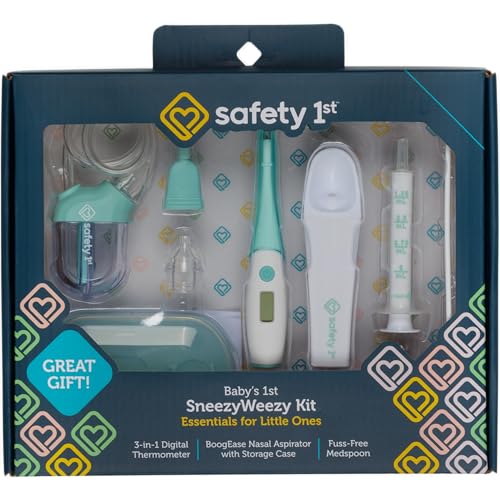 Kit de Cuidado Infantil Safety 1st: Aspirador Nasal BoogEase, Termómetro Digital 3 en 1, Cucharita Medica y Saca Mocos Fácil de Limpiar - imagen 5